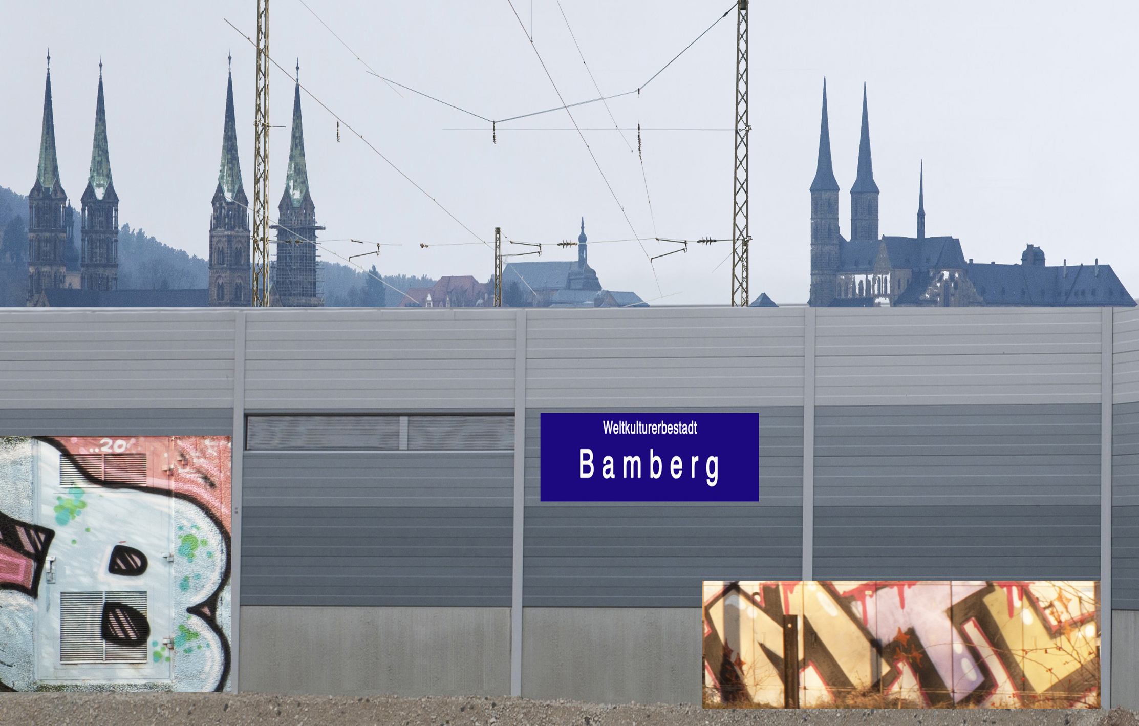 Bamberg hinter der Schallschutzmauer